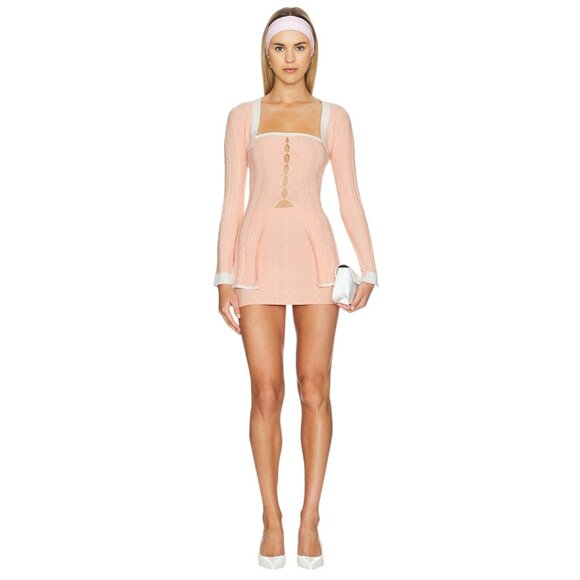 Nana Jacqueline Kelli Knit Set in Peach Small New Womens Skirt Top Outfit - Picture 1 of 14